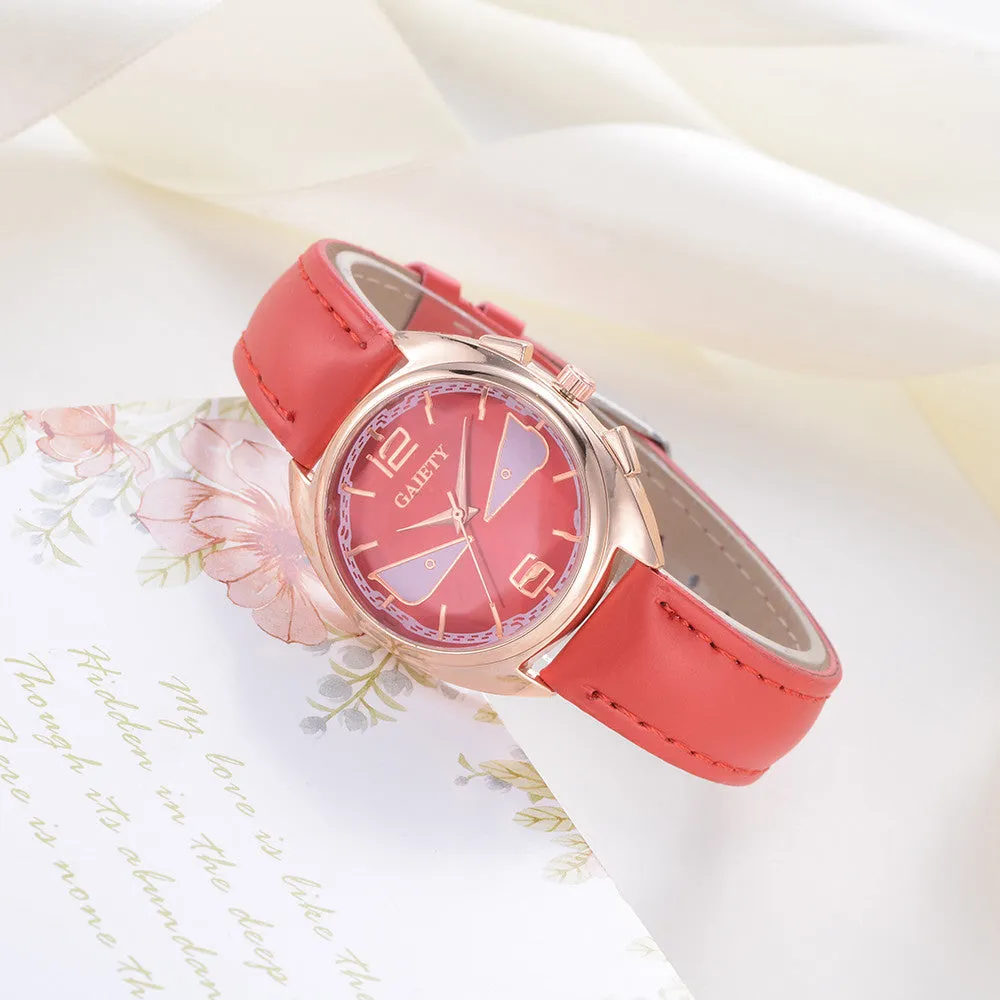 Women Fashion Leather Band Analog Quartz Round Wrist Watch Watches
