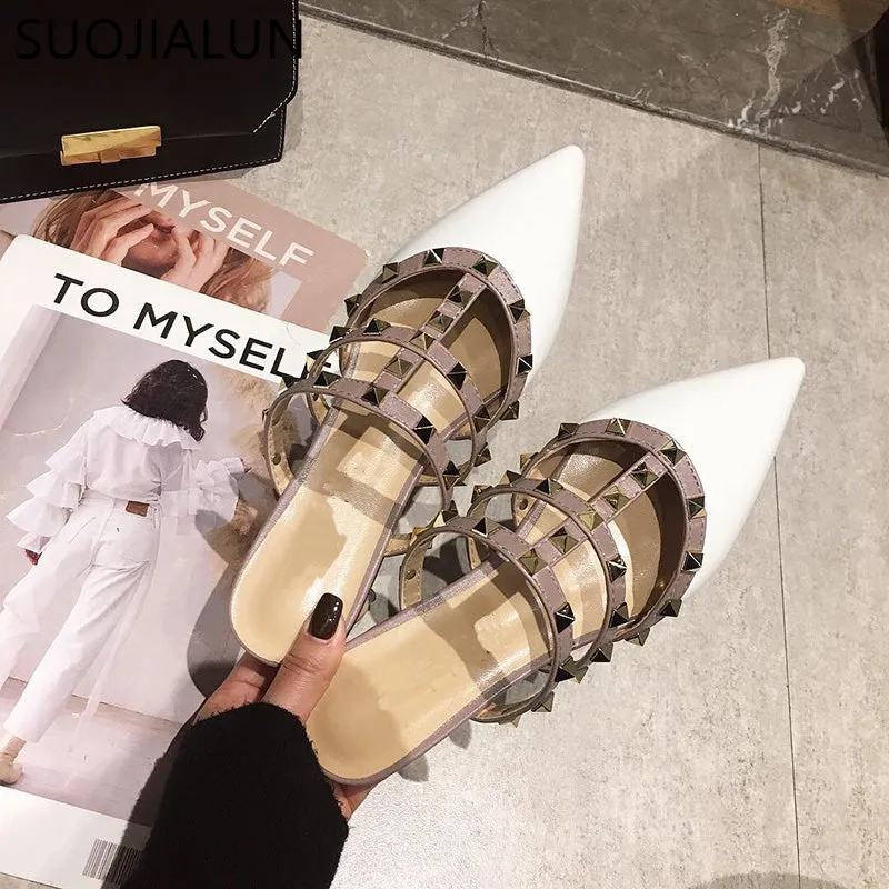 Women Flat Slippers Slip On Mules Brand