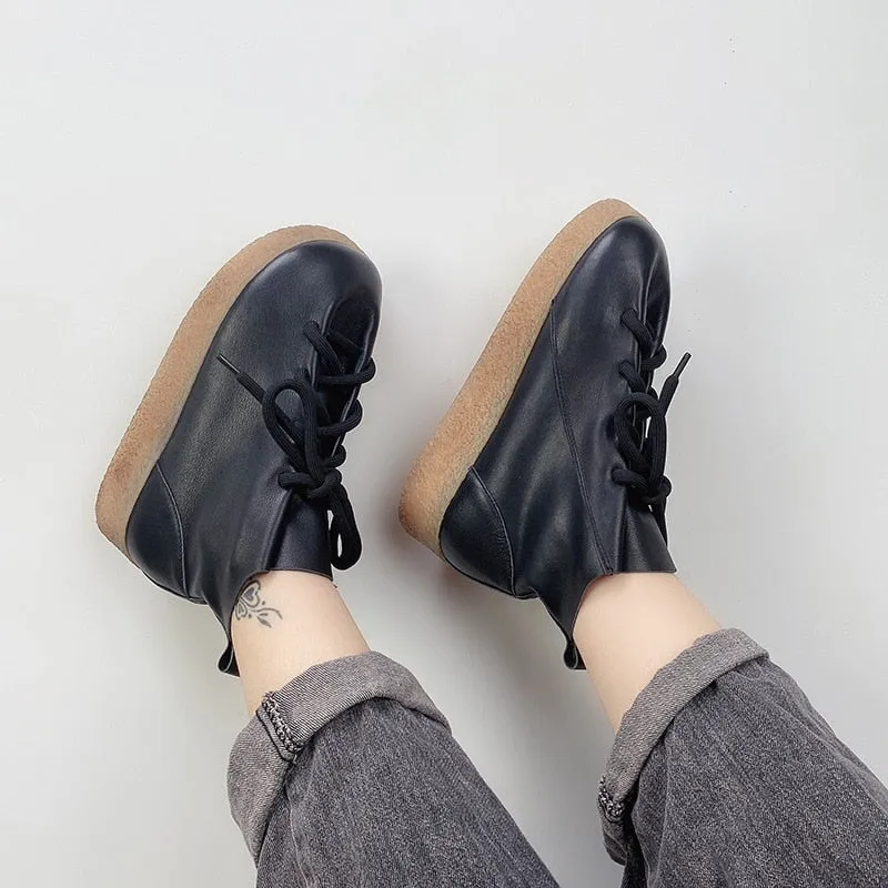 Women Handmade Ankle Platform Boots