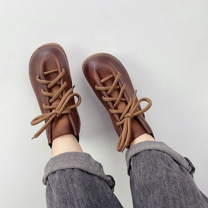 Women Handmade Ankle Platform Boots