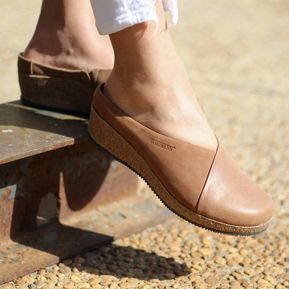 Women's Elsa Leather & Nubuck Wedge Mule
