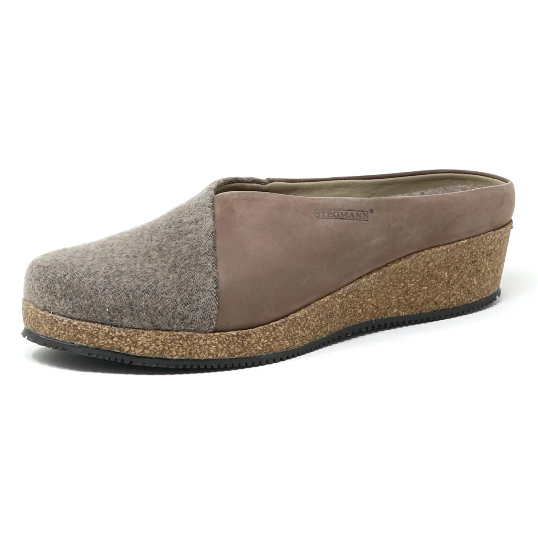Women's Elsa Stretch Felt & Nubuck Wedge Mule