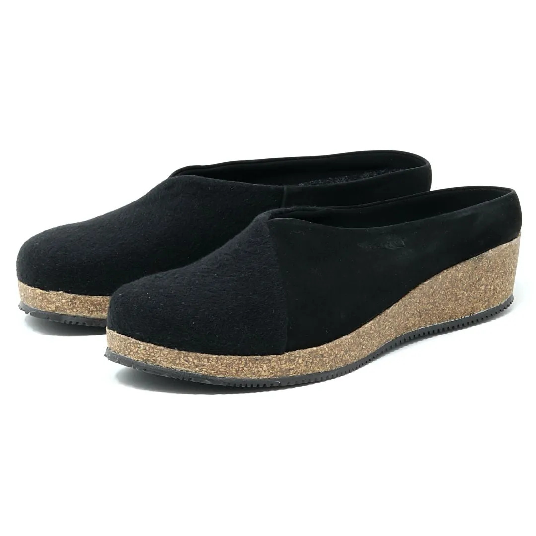 Women's Elsa Stretch Felt & Nubuck Wedge Mule