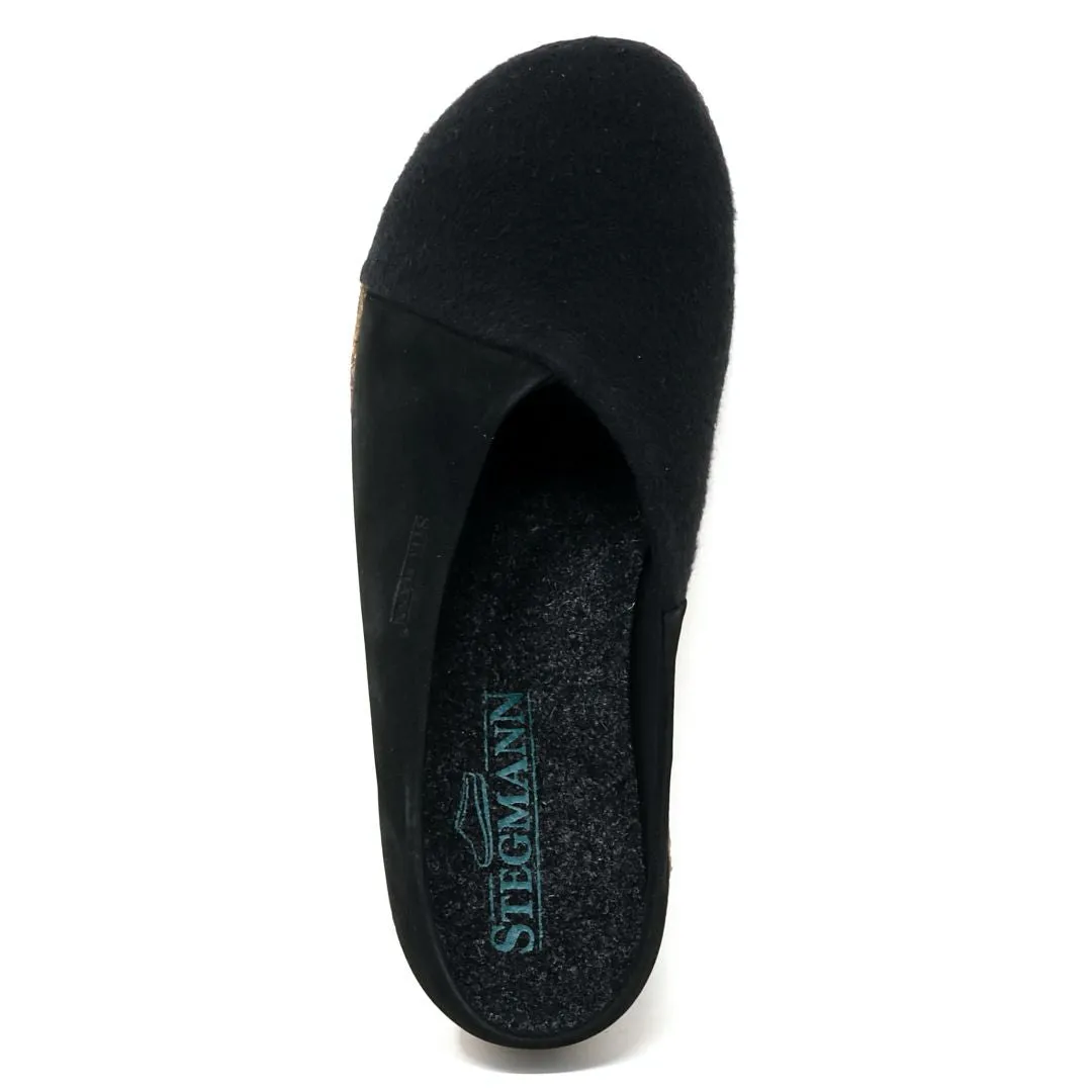 Women's Elsa Stretch Felt & Nubuck Wedge Mule