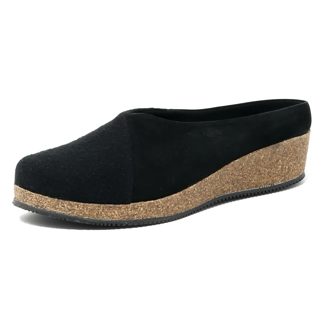 Women's Elsa Stretch Felt & Nubuck Wedge Mule