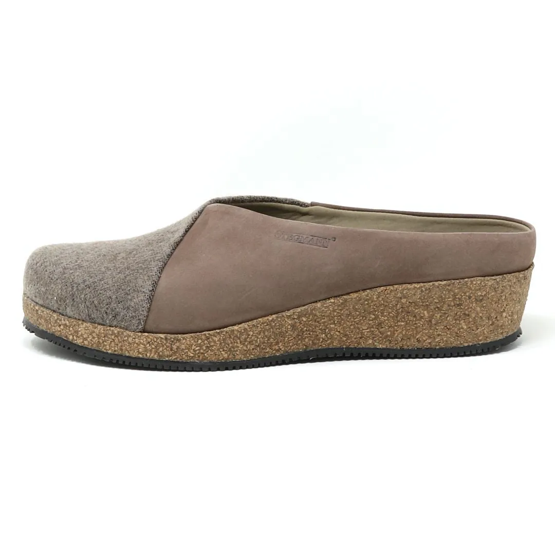 Women's Elsa Stretch Felt & Nubuck Wedge Mule