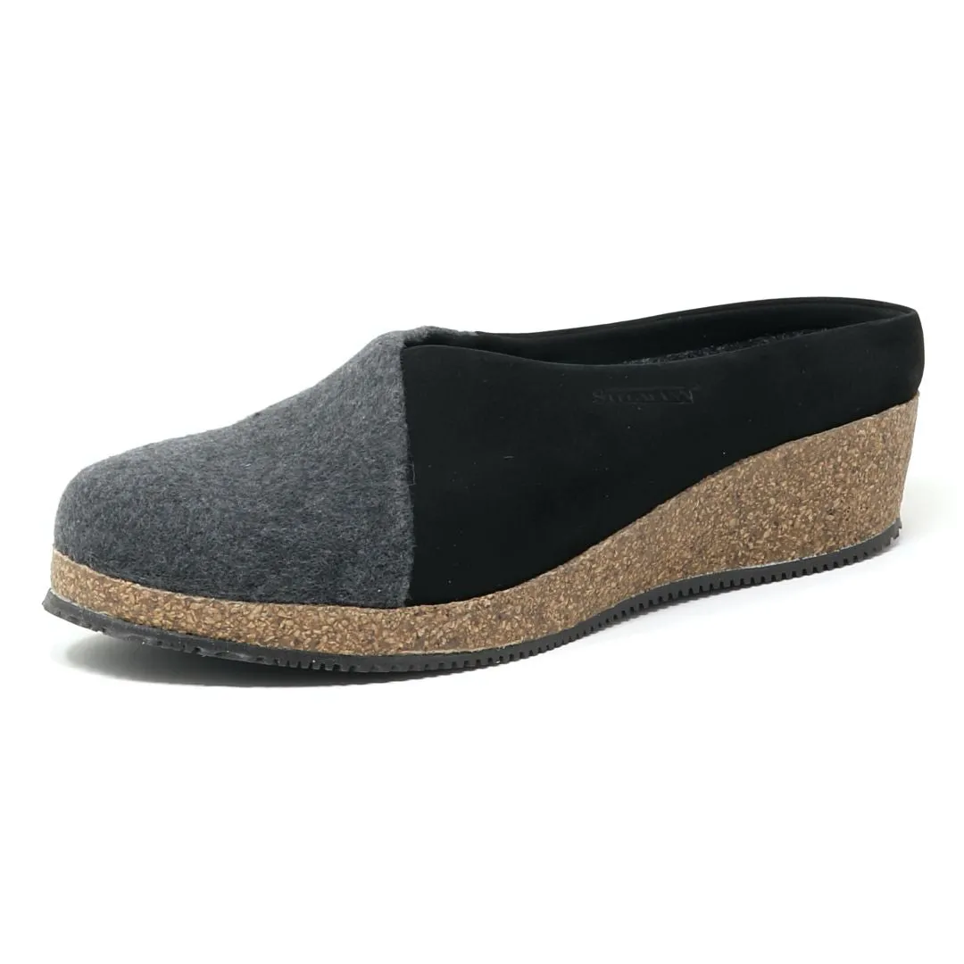 Women's Elsa Stretch Felt & Nubuck Wedge Mule