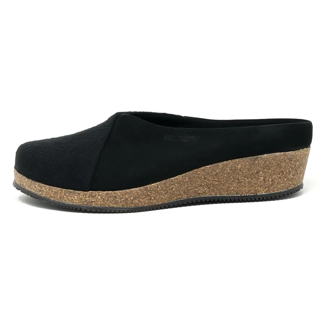 Women's Elsa Stretch Felt & Nubuck Wedge Mule