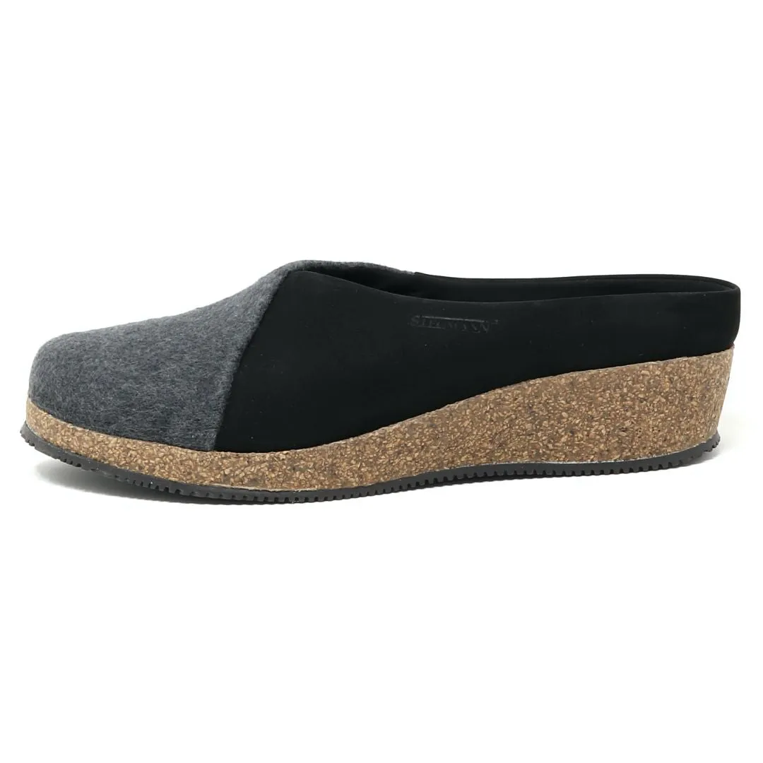 Women's Elsa Stretch Felt & Nubuck Wedge Mule