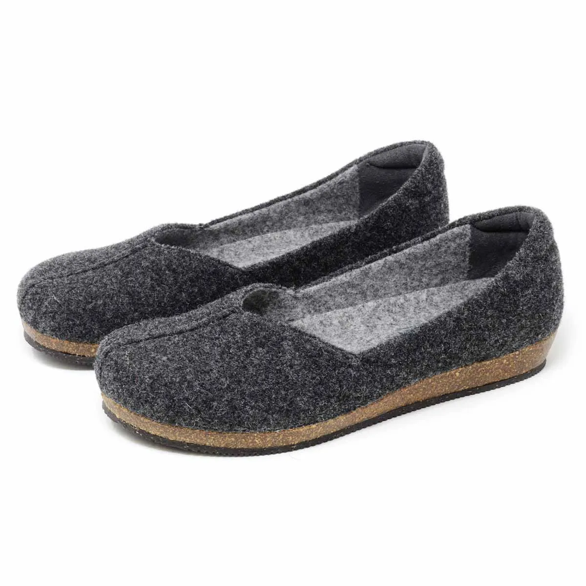 Women's 'Liesl' Wool Skimmer - Charcoal