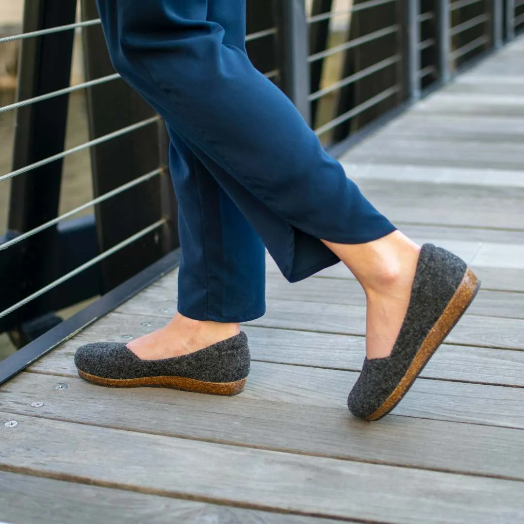 Women's 'Liesl' Wool Skimmer - Charcoal