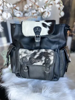 Wrangler Cowhide Black Backpack