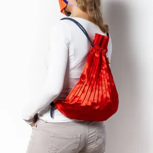 Write Sketch & - RED SATIN PLEATED BACKPACK