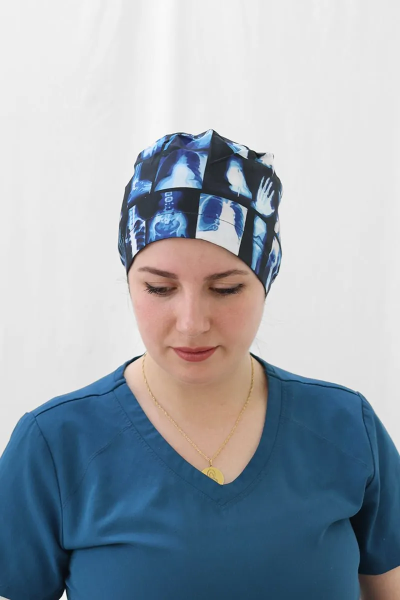 X-Ray Skeleton Printed Surgical Hat