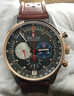Zenith El Primero Chronomaster 51.2041.400 Ruthenium dial with Geneva waves Dial Automatic Men's Watch