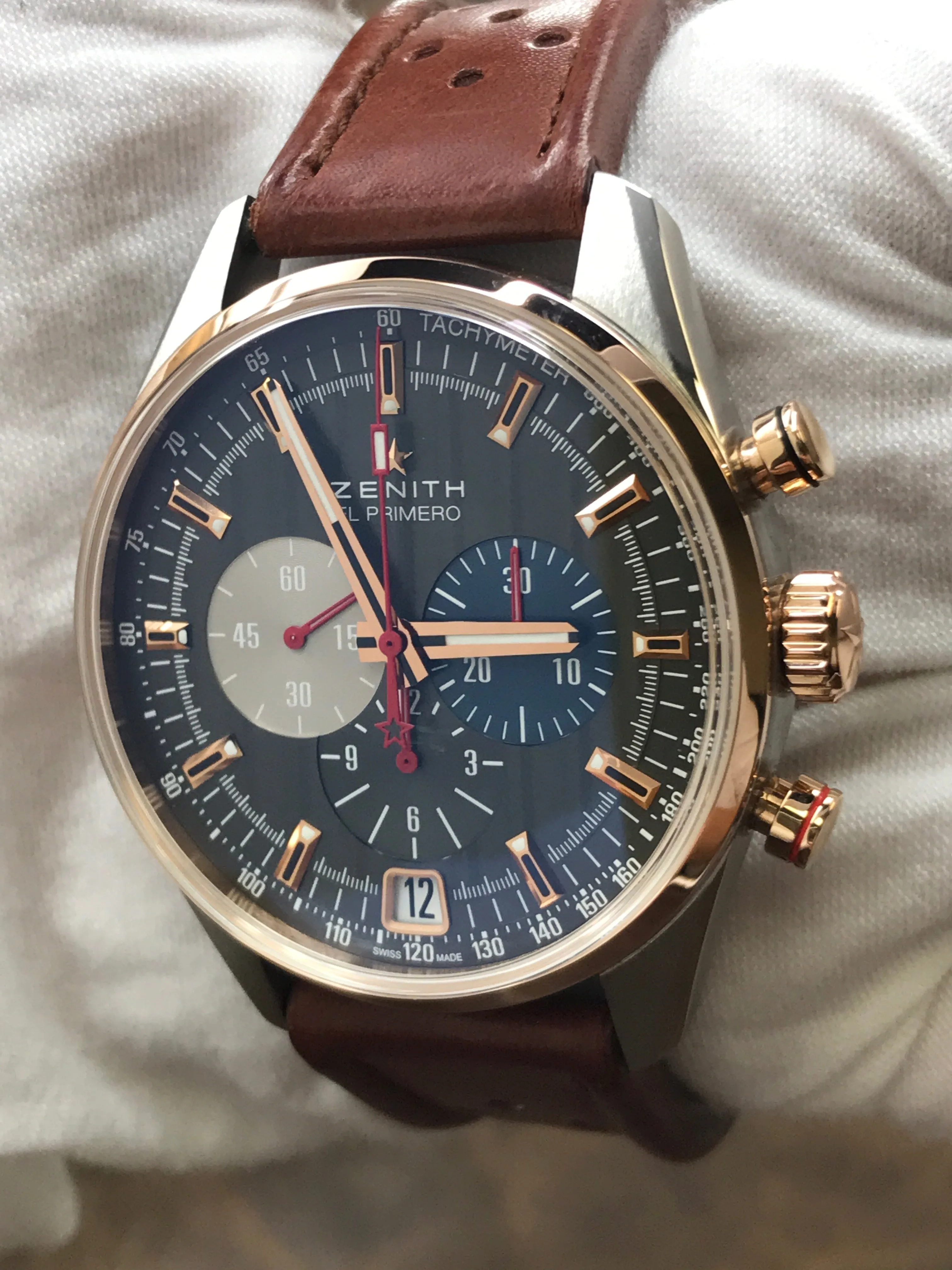 Zenith El Primero Chronomaster 51.2041.400 Ruthenium dial with Geneva waves Dial Automatic Men's Watch