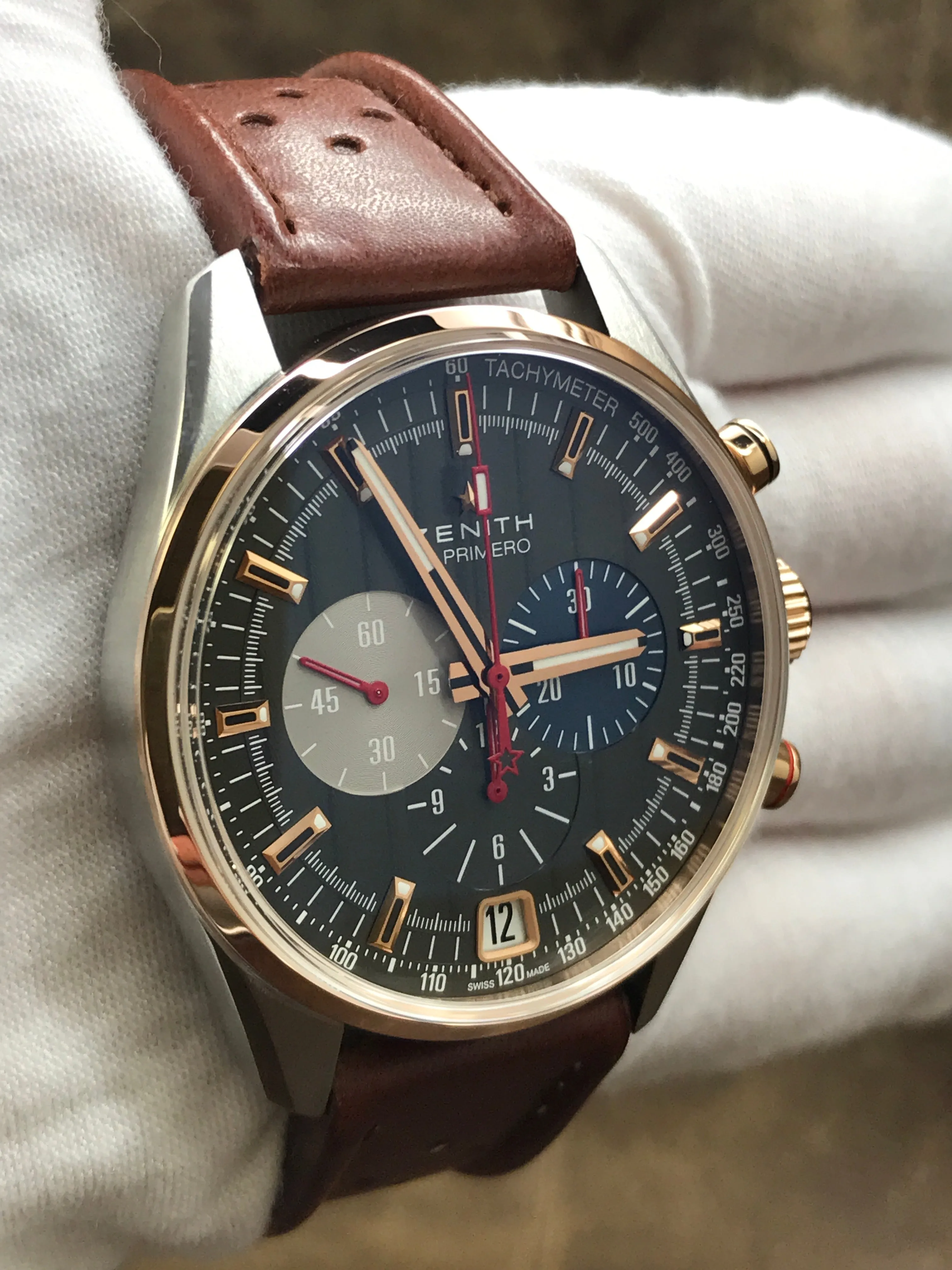 Zenith El Primero Chronomaster 51.2041.400 Ruthenium dial with Geneva waves Dial Automatic Men's Watch