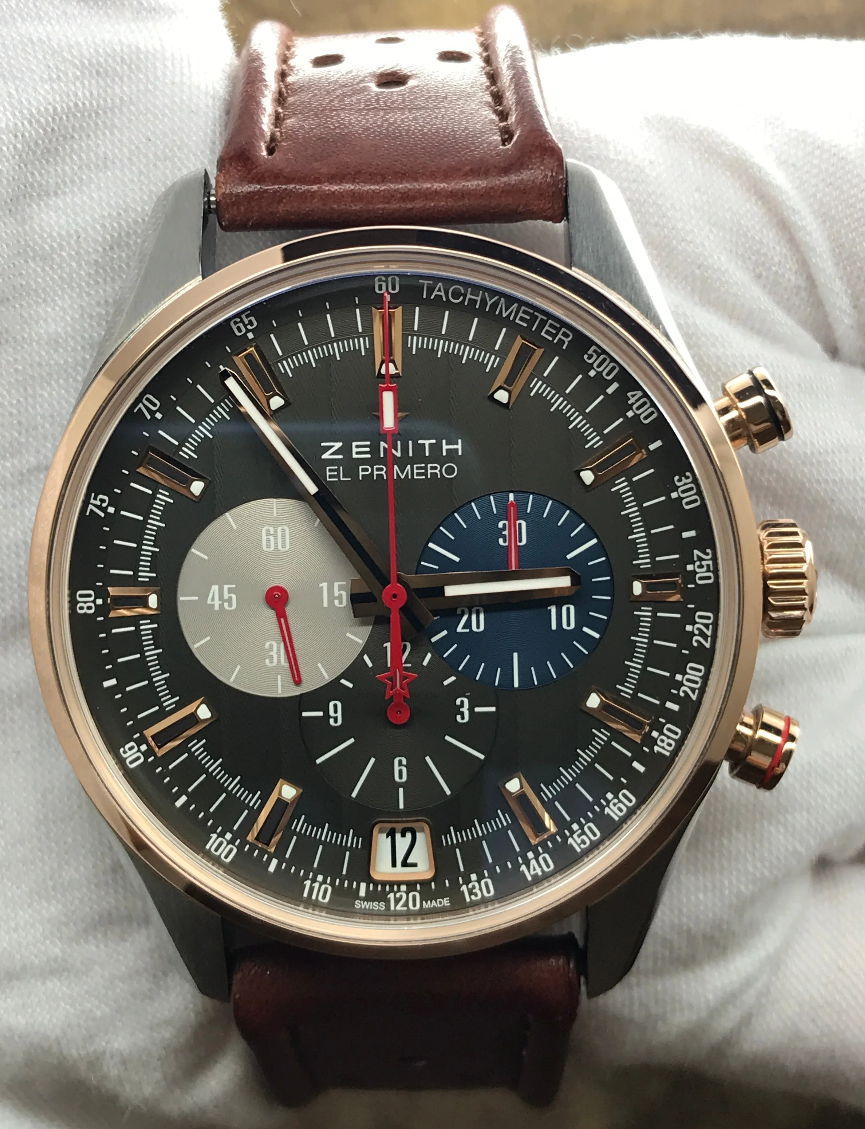 Zenith El Primero Chronomaster 51.2041.400 Ruthenium dial with Geneva waves Dial Automatic Men's Watch